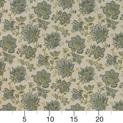 R420 Floral Meadow Aqua & Teal,Blue,Green Charlotte Fabrics