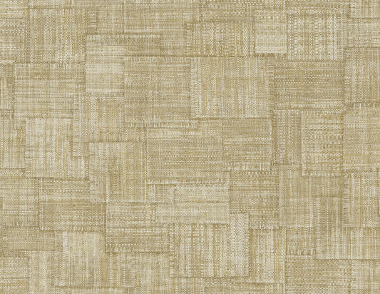 RA41705 Seabrook Designs Raffia Wallpaper Woven Blocks Dune