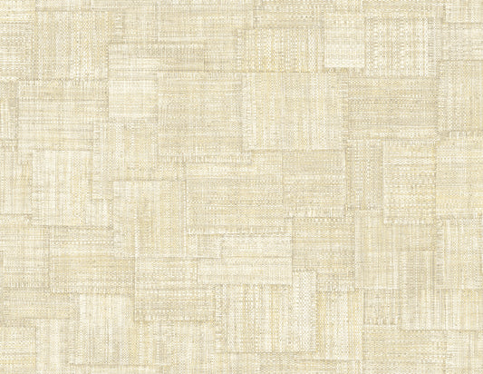 RA41709 Seabrook Designs Raffia Wallpaper Woven Blocks Macadamia