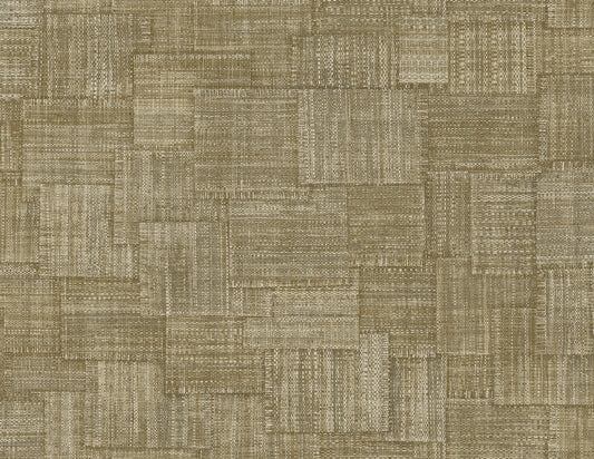 RA41712 Seabrook Designs Raffia Wallpaper Woven Blocks Burlap