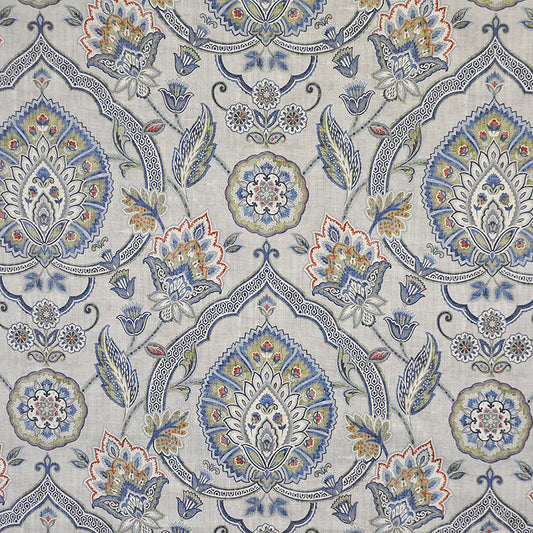 RK4121 Maxwell DRAPERY/MULTI- PATTERN # 121 PLATINUM CT-TRUEBLUE