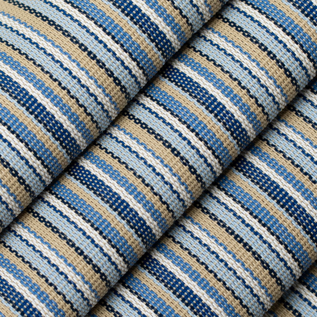 S309 Stripe Harbor Blue Charlotte Fabrics Vinyl