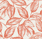 SC20001 Seabrook Designs Summer House Wallpaper Beckett Sketched Leaves Rich Coral