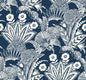 SC20102 Seabrook Designs Summer House Wallpaper Suvi Palm Grove Nautical Blue