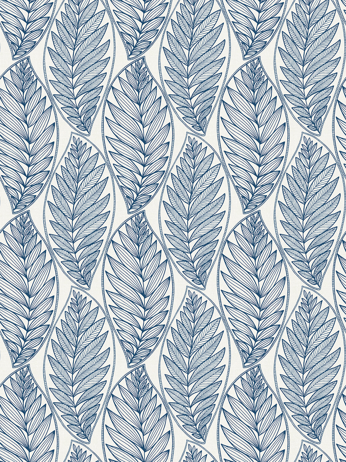 SC20302 Seabrook Designs Summer House Wallpaper Kira Leaf Husk Blue Suede