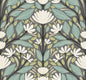 SC20608 Seabrook Designs Summer House Wallpaper Carmela Folk Floral Spirit Grey