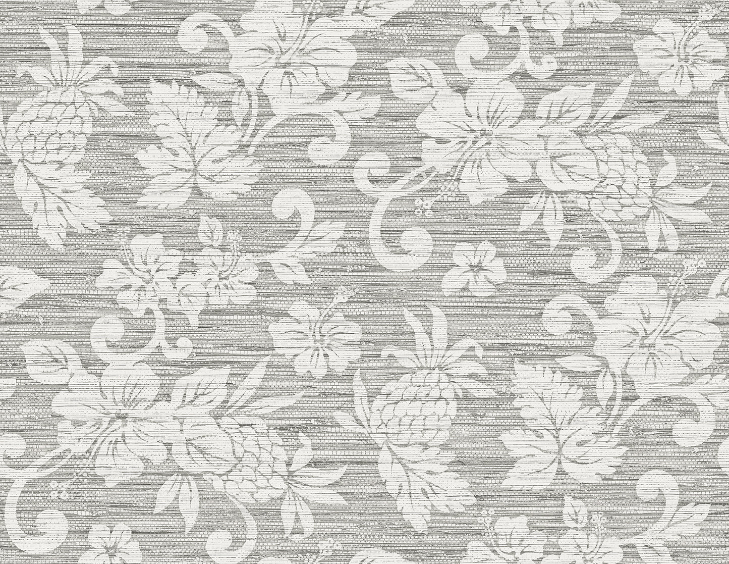 SC20808 Seabrook Designs Summer House Wallpaper Juno Island Floral Half Moon Grey