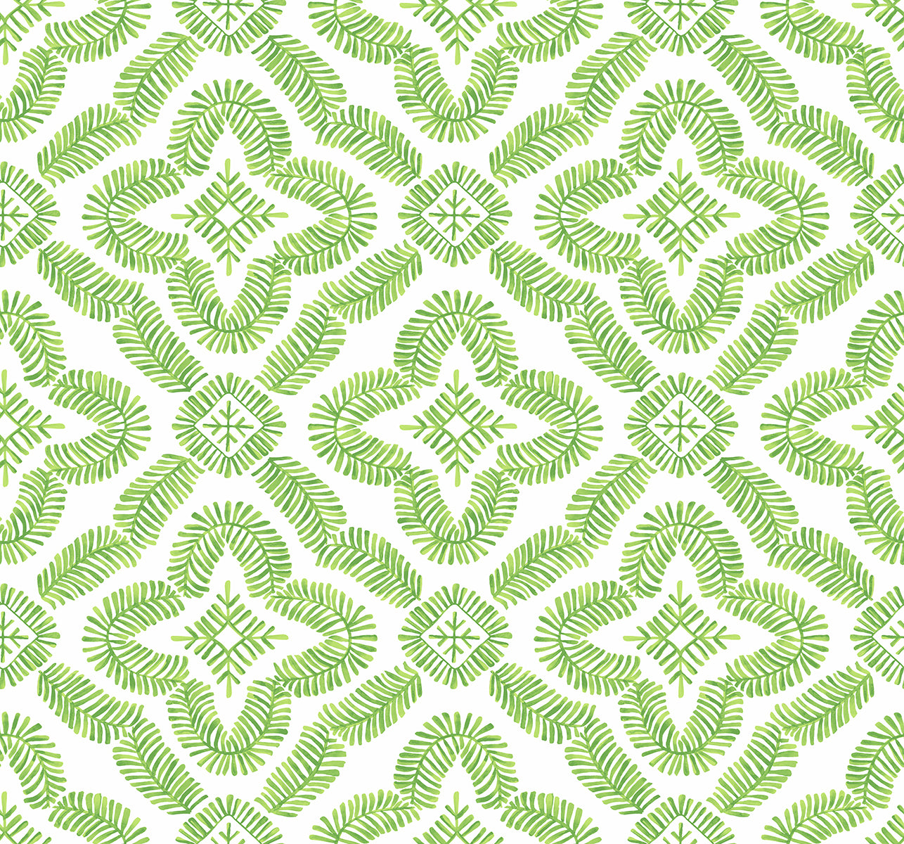 SC21304 Seabrook Designs Summer House Wallpaper Talia Botanical Medallion Kiwi Green