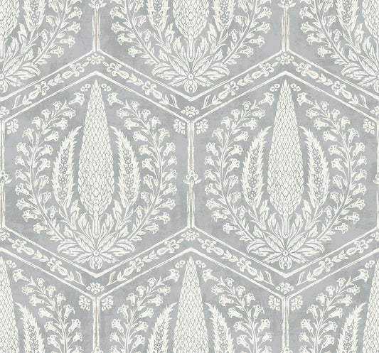 SC21408 Seabrook Designs Summer House Wallpaper Cyrus Harvest Horizon Grey