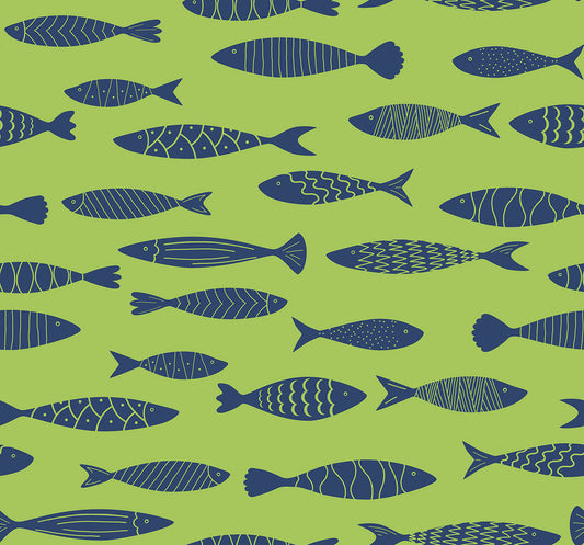 SC21504 Seabrook Designs Summer House Wallpaper Bay Fish Buckingham Green