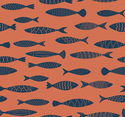 SC21506 Seabrook Designs Summer House Wallpaper Bay Fish Coral Reef