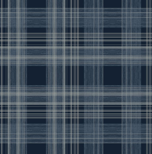 SG10002 Stacy Garcia Home Stacy Garcia Peel and Stick Wallpaper Rad Plaid Denim Blue