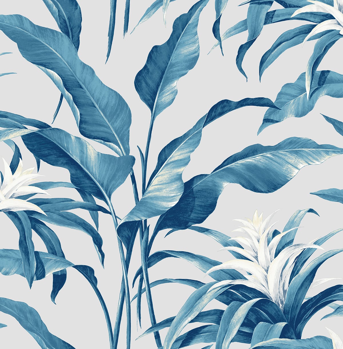 SG10302 Stacy Garcia Home Stacy Garcia Peel and Stick Wallpaper Palma Blue Lagoon & Grey
