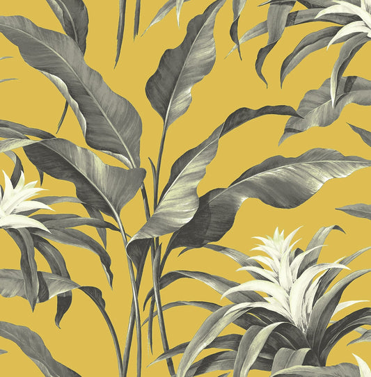 SG10305 Stacy Garcia Home Stacy Garcia Peel and Stick Wallpaper Palma Golden & Moonstone Grey
