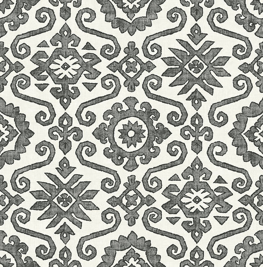 SG10800 Stacy Garcia Home Stacy Garcia Peel and Stick Wallpaper Augustine Charcoal & Linen