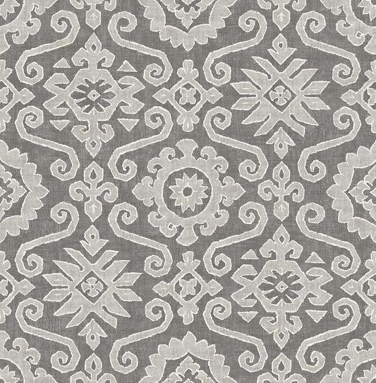 SG10806 Stacy Garcia Home Stacy Garcia Peel and Stick Wallpaper Augustine Pewter & Stone
