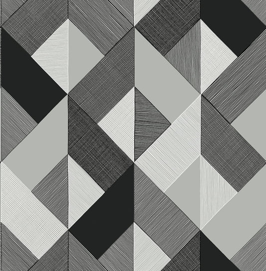 SG11100 Stacy Garcia Home Stacy Garcia Peel and Stick Wallpaper Marquetry Greystone