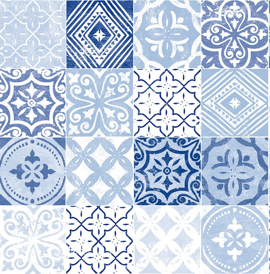 SG11202 Stacy Garcia Home Stacy Garcia Peel and Stick Wallpaper Tilework Glacier Blue