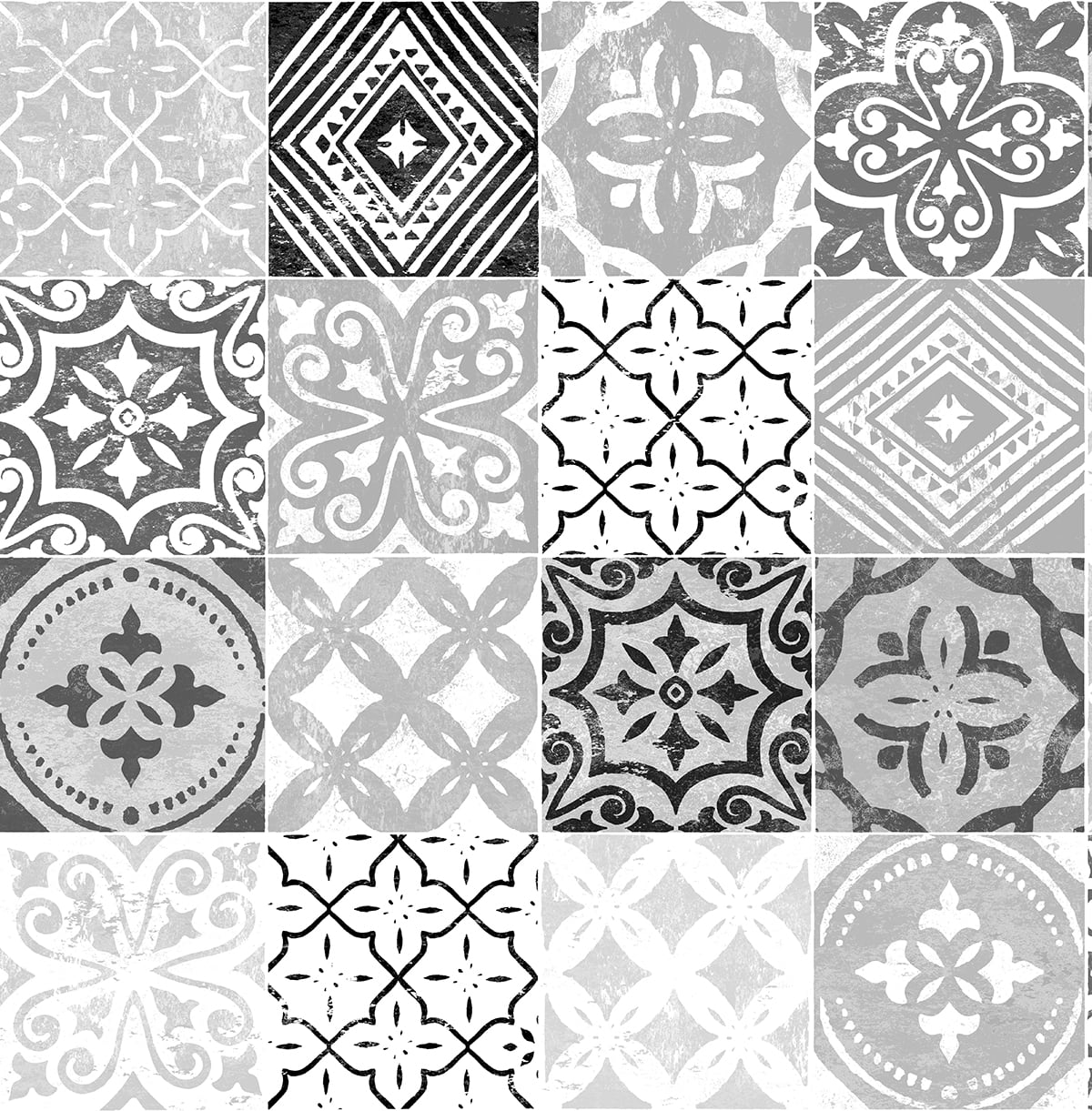 SG11210 Stacy Garcia Home Stacy Garcia Peel and Stick Wallpaper Tilework Greystone