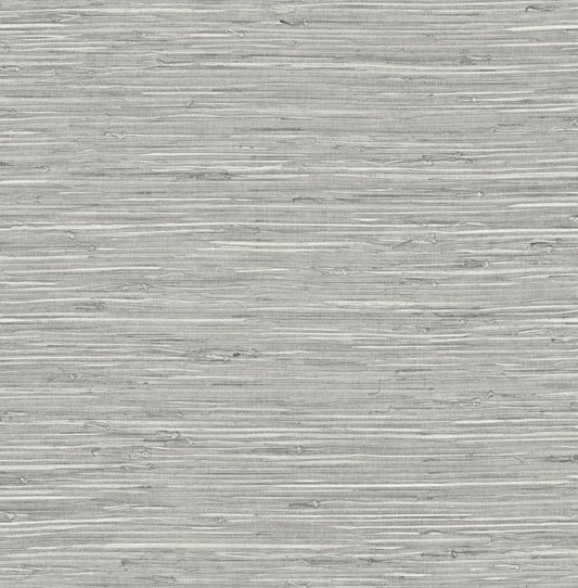 SG11407 Stacy Garcia Home Stacy Garcia Peel and Stick Wallpaper Saybrook Faux Rushcloth Cove Grey & Metallic Silver