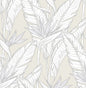 SG11905 Stacy Garcia Home Stacy Garcia Peel and Stick Wallpaper Birds of Paradise Pearl Grey & Metallic Silver
