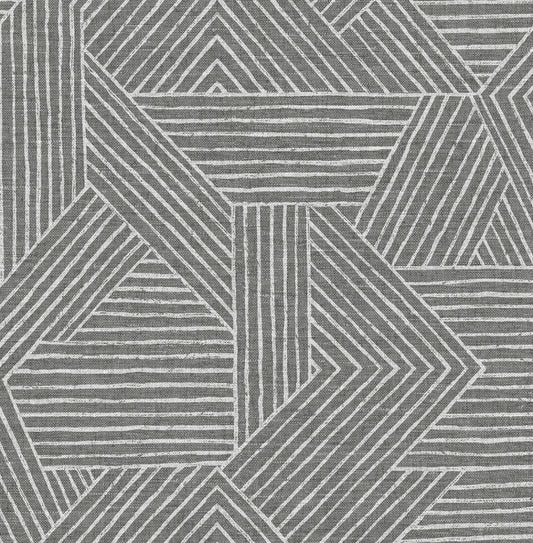 SG12406 Stacy Garcia Home Stacy Garcia Peel and Stick Wallpaper Etched Geometric Pewter