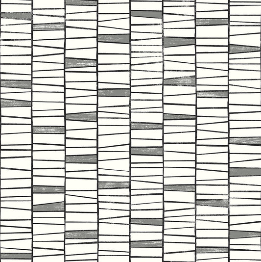 SG12500 Stacy Garcia Home Stacy Garcia Peel and Stick Wallpaper Organic Stripe Monochrome