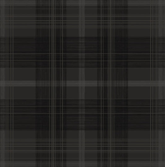 SG13100 Stacy Garcia Home Stacy Garcia Peel and Stick Wallpaper Crossroads Plaid Wrought Iron