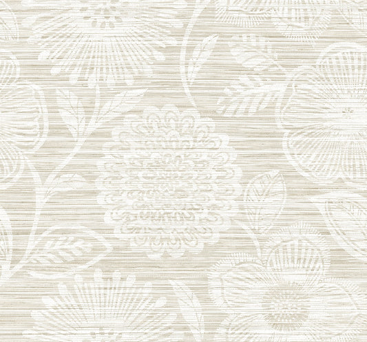 SG13307 Stacy Garcia Home Stacy Garcia Peel and Stick Wallpaper Faux Grass Floral Sand