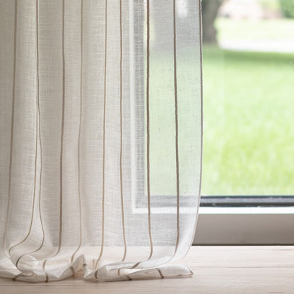 SH165 Stripe Buttermilk Beige & Taupe Charlotte Fabrics