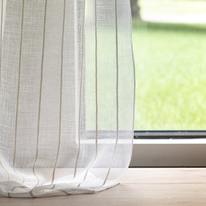 SH166 Stripe Oyster White & Ivory Charlotte Fabrics