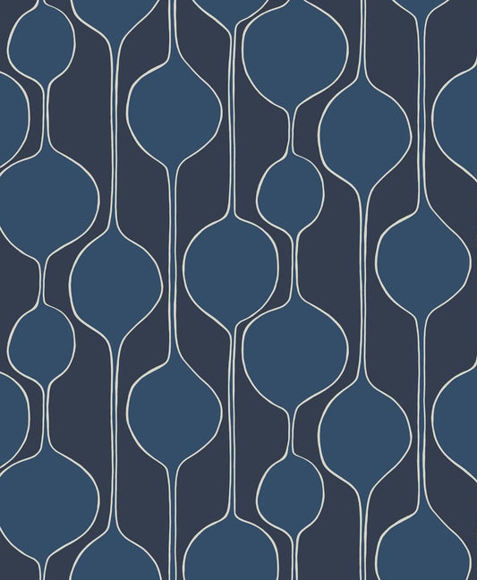 SL80112 Seabrook Designs The Simple Life Wallpaper Minimalist Geometric  Celtic Blue