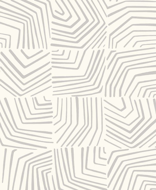 SL80208 Seabrook Designs The Simple Life Wallpaper Linework Maze Fog