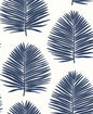 SL80702 Seabrook Designs The Simple Life Wallpaper Island Palm Navy Blue