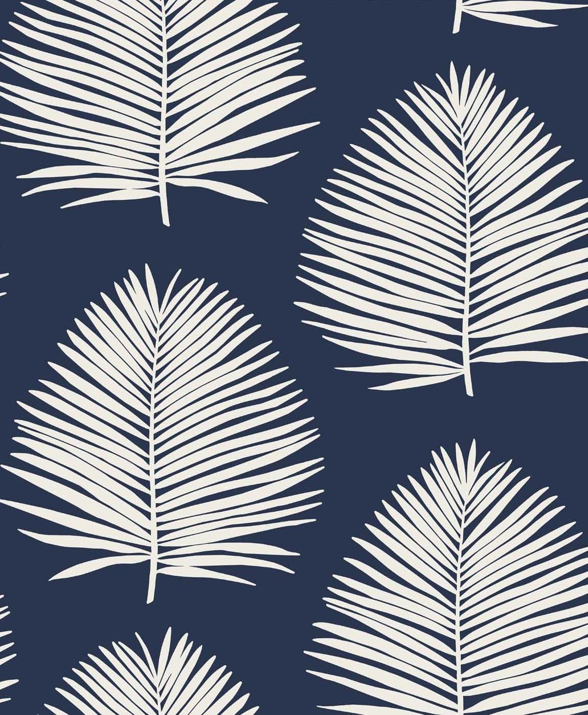 SL80712 Seabrook Designs The Simple Life Wallpaper Island Palm Midnight Sky
