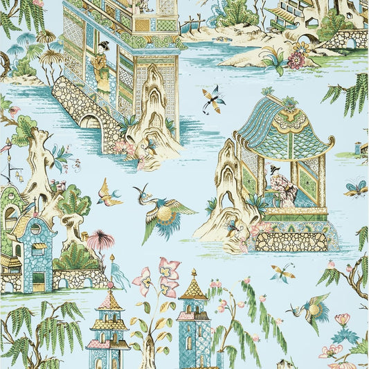 T13615 Thibaut Spa Blue Wallpaper
