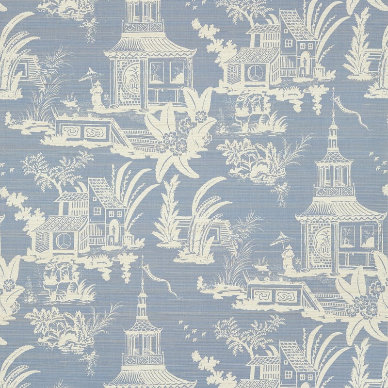 T13649 Thibaut Blue Wallpaper