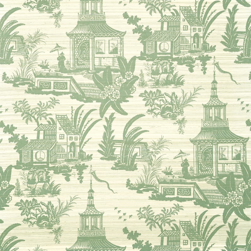T13650 Thibaut Green Wallpaper