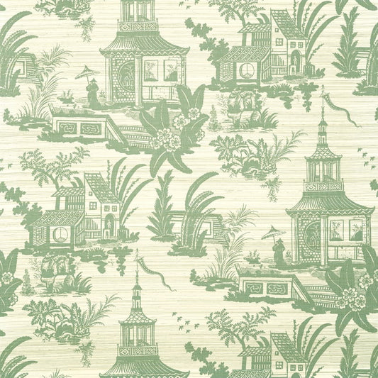 T13650 Thibaut Green Wallpaper