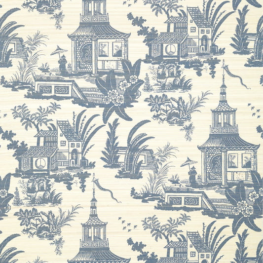 T13653 Thibaut Navy Wallpaper