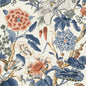 T13655 Thibaut Brick and Navy Wallpaper