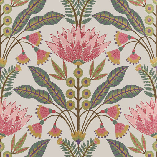 T14606 Thibaut Cranberry and Green Wallpaper