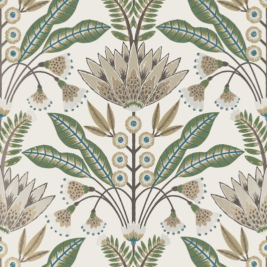 T14610 Thibaut Green and Beige Wallpaper