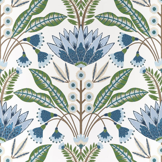 T14612 Thibaut Blue and Green Wallpaper