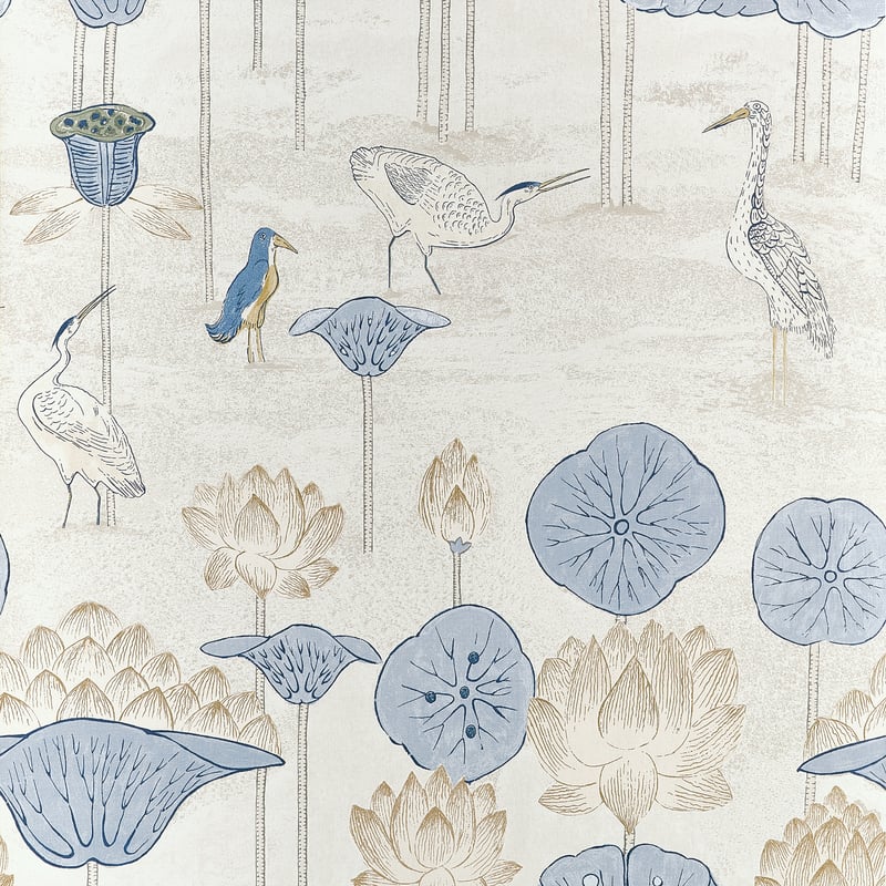 T14636 Thibaut Blue and Beige Wallpaper