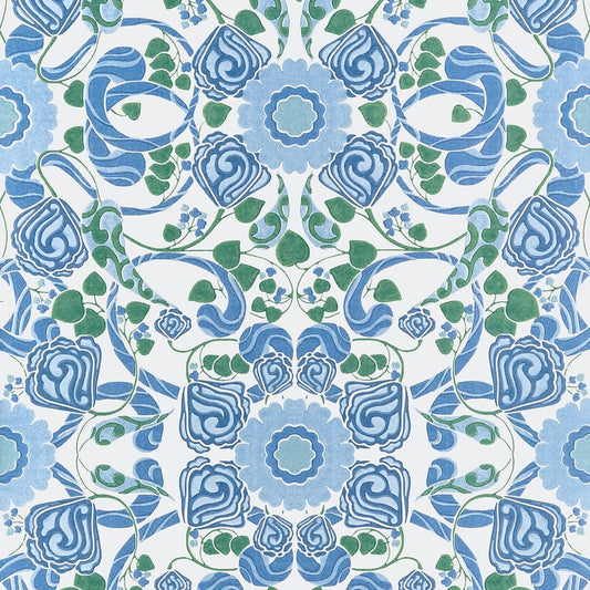 T14644 Thibaut Blue and Green Wallpaper