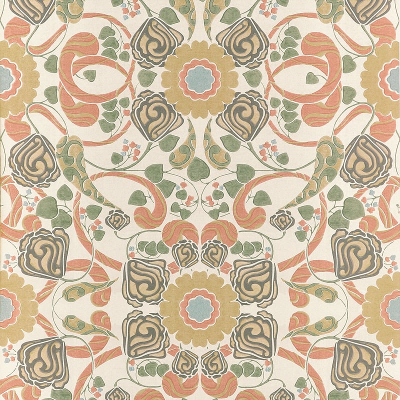 T14646 Thibaut Apricot and Sage Wallpaper