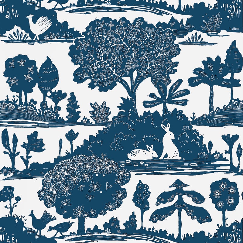 T14652 Thibaut Navy Wallpaper