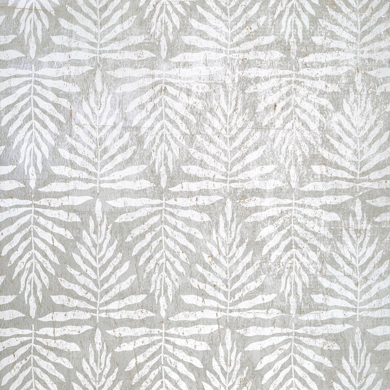 T15813 Thibaut Metallic Silver and White Wallpaper
