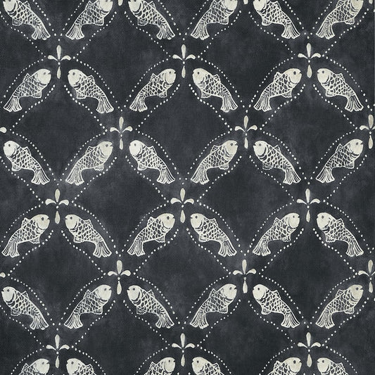T15833 Thibaut Black Wallpaper